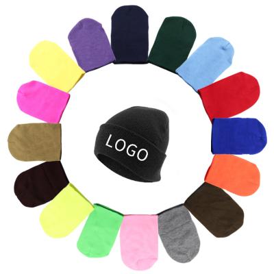 China Wholesale Customizable COMMON Winter Logo Solid Color Knitted Hat Warm Beanie for sale