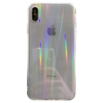 China Fashion.simple 2021 Fashion Rainbow Laser Aurora Transparent Acrylic Phone Case for Iphone 11 12 XS Max for sale