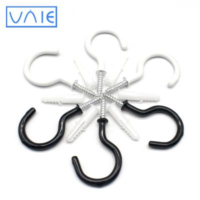 China Anti-Corrosion Plastic Coated Iron Eye Hook Gardening Nails Advertising Hanging Construction VNIE Cup Hooks Indoor Use Lighting And Outdoor for sale