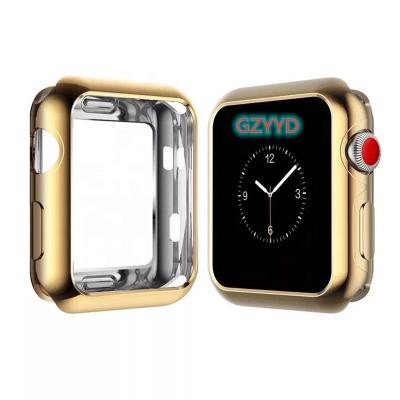 China Case Anti Shock Soft TPU Case For Apple Watch Series 1 2 3 4 5 6 Electroplating TPU CASE for iWatch 40MM 44MM Bumper for sale