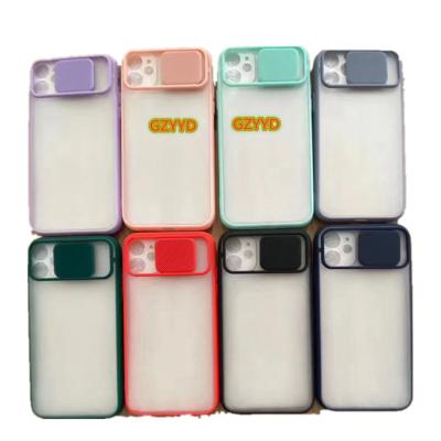 China Matte Transparent Phone Case Shockproof For iphone 11 pro Slide Camera Lens Protector Case for iphone 12 pro case for sale