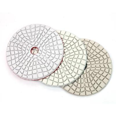 China Fast Speed ​​3 Step 100mm Granite Polish Flexible Polish Pad Wet Marble Pad for sale