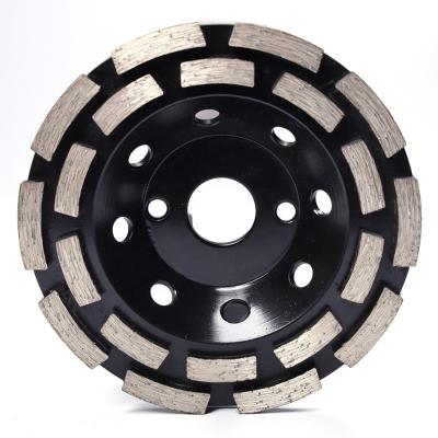 China High Quality Fast Speed ​​125mm Double Row Cold Pressed Diamond Cup Wheel For Concrete Granite Cup Polishing Wheel for sale