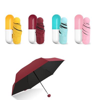 China Promotional Gift Compact 5 Mini Pocket Capsule Umbrella Times of Paraguas Traditional Custom Women Rain Umbrellas Sombrillas Printing for sale