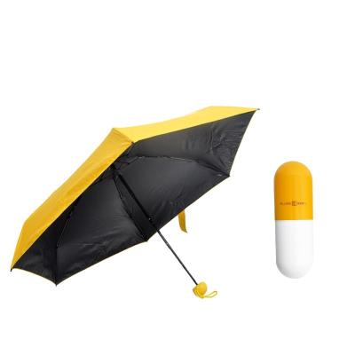 China Mini Capsule Case Sun Umbrella Portable Modern 5 Fold Super Mini Umbrella for sale