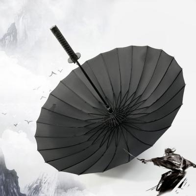 China Factory Supplier CLASSIC Real Custom Straight Samurai Sword Shaped Long Handle Windproof Japanese Katana Umbrella for sale