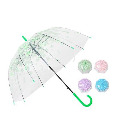 China Modern custom logo printed promotional dome straight paraguass japan poe clear pvc flower wedding transparent umbrella for sale