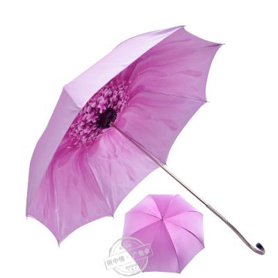 China Art Decor Flower Printing Luxury Steel S Hook Handle Advertising Straight Umbrella / Gift Umbrella for sale