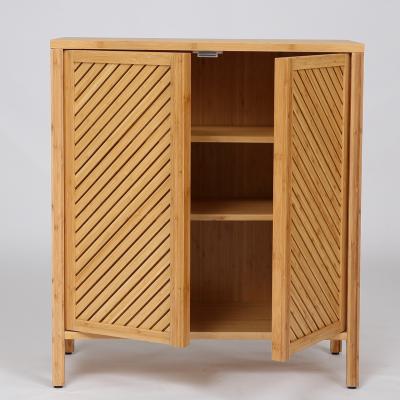 China China Large Capacity Bamboo Storage Cabinet Furniture for Bathroom Living Room Bathroom Bamboo Storage Cabinet With Shelves for sale