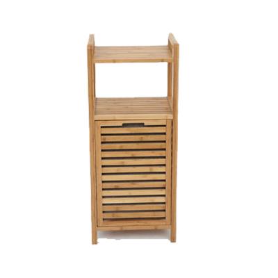 China Chinese High Quality 2-Tier Bamboo Laundry Basket with Liner Bag and Handle for bathroom for sale