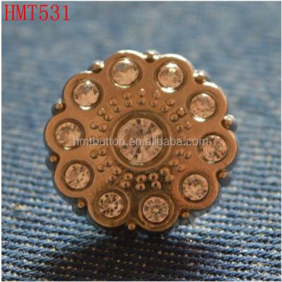 China Sustainable Diamond Rhinestone Jeans Button for sale