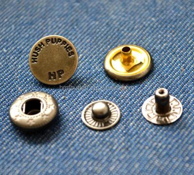 China Sustainable Garment Fashion Metal Snap Brass Material Button for sale