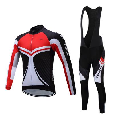 China TELEYI Breathable Winter Men Cycling Singlet Long Sleeve Tops MTB Bicycle Clothing Sets Ropa Ciclismo Bike Singlet Long Pants Pad Sets for sale