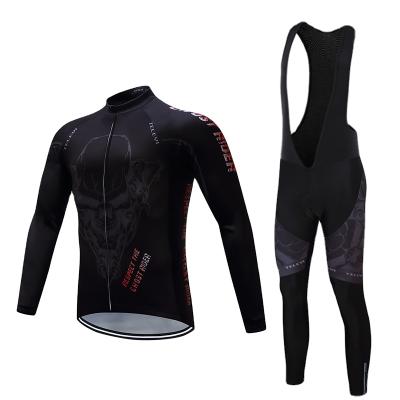 China 2022 Cycling Outdoor Warm Thermal Fleece Winter Fleece Cycling MTB Bike Suit Tank Top Men Clothing Bib Pants Outdoor Riding Set for sale