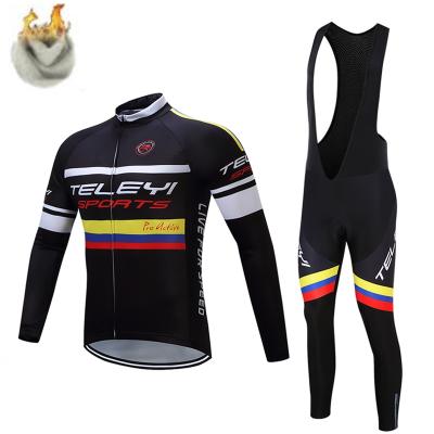 China Winter Fleece New Teleyi Winter Thermal Fleece Set Cycling Clothes Mens Jersey Top Suit Sports Bike MTB Clothing Riding Bib Pants Warm Sets Ropa for sale