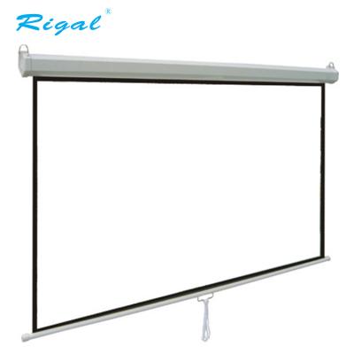 China Manual Projector Screen with self-lock system / Wall & Ceiling mounted pull down projection screen matt white for sale