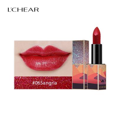 China Wholesale Lip Cosmetics 6 Colors Shimmer Lipstick Metallic Shimmer Lipstick Set Lip Makeup DQ1158 Lchear for sale