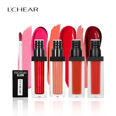 China Wholesale LCHEAR Waterproof Cosmetic 12 Colors Matte And Glitter Combo Lip Gloss Set Liquid Lipstick Lips Makeup DQ1163 for sale