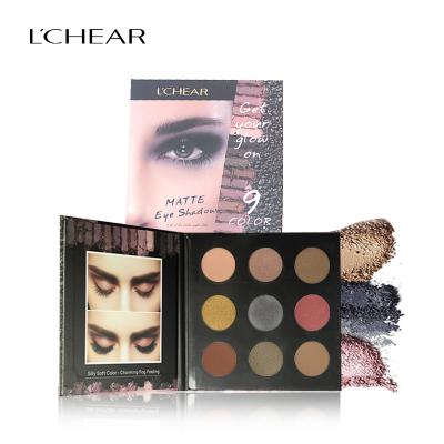 China Waterproof LCHEAR 9 Colors Eye Makeup Eyeshadow Palette Paper Box Matte Matte Eyeshadow Palette DQ2116 Eyeshadow Palette Custom for sale