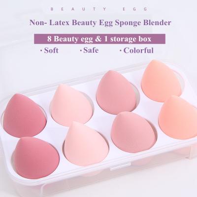 China Sponge Face Powder Puff Suit Makeup Sponge Set Tools Wholesale Non-latex Beauty Egg Velvet Base OEM Cotton Puff Facial Blender for sale