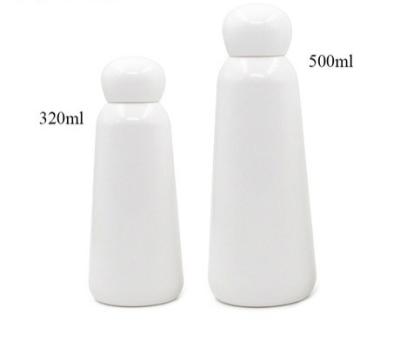 China Household Products PET Mushroom Bottle 320ml 500ml Plastic White Protective Bottle Sea Salt Shower Gel Bottle for sale