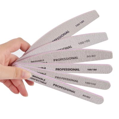 China Sandpaper + EVA Plastic Sheet Free Sample Professional Mixed Manicure Polishing Tools 80 100 180 240 Sand Strips Sanding Gray Sand Strips Nail Files for sale