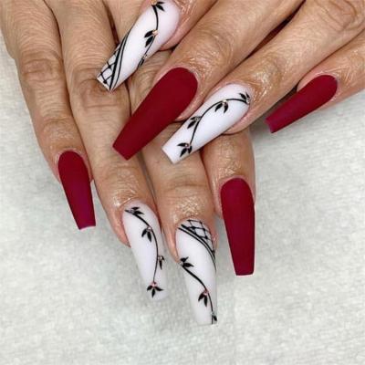 China 2022 Newest Nails French Wholesale Press On Nails INS Matte Artificial Fake Nails for sale