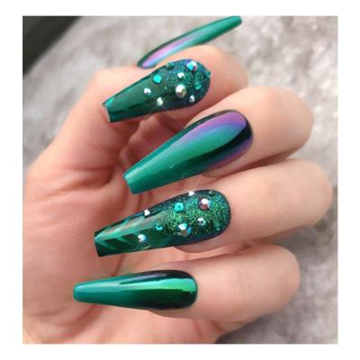 China Luxury French Press On Nails Fashion 24Pcs Extra Long Acrylic French Nagellack Ballerina Half Long for sale