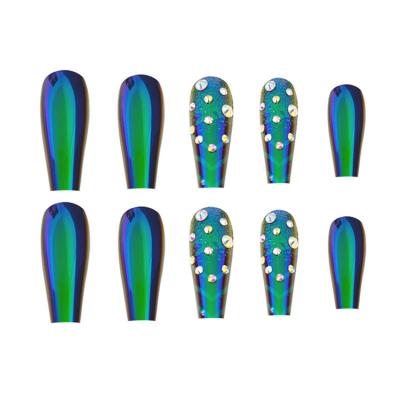 China 24pcs Fashion Ballerina High Quality Half Long Acrylic Nagellack Acrylic French Unas Postizas Decoradas for sale