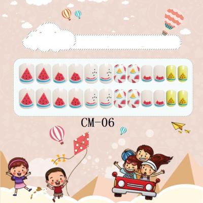 China Design Ready To Ship Newest Design 90s Nail Art Tool Kit 24pcs Small Provate Label Popular Small Kids Acrylic Finger Nail Press On Nail for sale