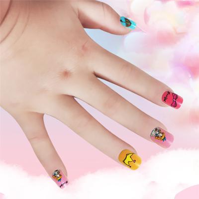 China 24pcs Design Child Press On Atificail Adesivo De Unhas Full Nailart Tiger Duck Animal Plain Korean Abs For Beauty Girl Finger Nail for sale