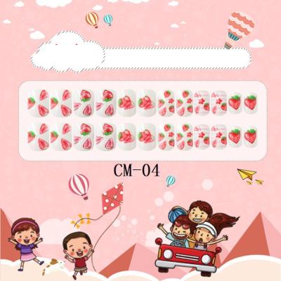 China 2022 New Arrival Factory Price Kids Small Presson Girl's Design Fake Nails Finished Non-toxic Removable Full Cover Finger Nail for sale