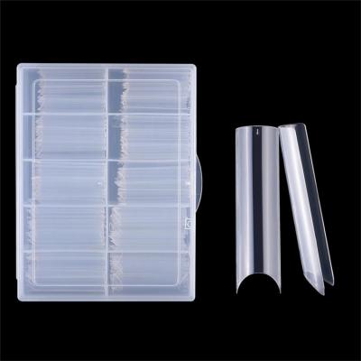 China Easy Apply Low Moq 200pcs Clear No C Curve Square Us Extra Long Half Full Cover Art Finger Nail Tips Coffins Unas 2022 Acrilicas for sale