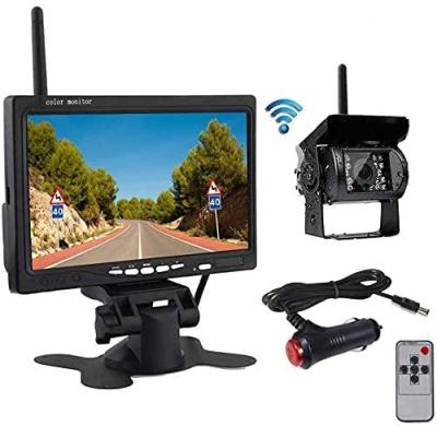 China Night Vision 4CH 7 Inch Waterproof Monitor DVR Parking System Bus Backup Truck Rear View Wireless Camera for sale