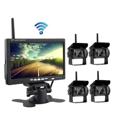 China 4CH 7 Inch Monitor DVR Parking Assistance Bus Rear View CCD CMOS System AHD Camera Aviation Head Truck Radio Reversing Camera for sale