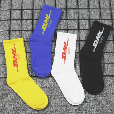 China Popular Skateboarding Socks DHL Cotton Letters Logo Socks Center Tube Preppy Sporty Women Men Street Best Selling Fashion for sale