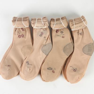 China Breathable spring and crystal thin short anti-hook socks ladies silk socks summer stockings for sale