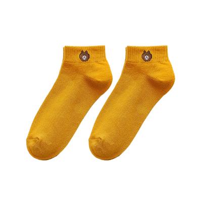 China Wholesale Summer QUICK DRY Spring Boat Socks Ladies Cartoon 5 Color Bear Wear Resistant Socks for sale