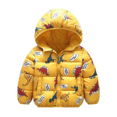 China new winter Anti-wrinkle cotton-padded jacket for children short version down cartoon hooded jacket for sale