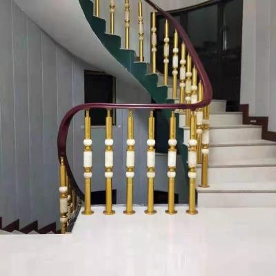 China Modern Hot Selling Aluminum Stair Railing Accessories Marble Pillars Stair Railing Luxury Aluminum Railing for sale