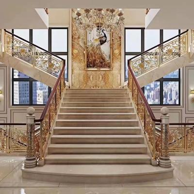 China Modern Design Luxury Stair Aluminum Material Balustrade Barrier Handrail Railing Aluminum Stair Pillars for sale