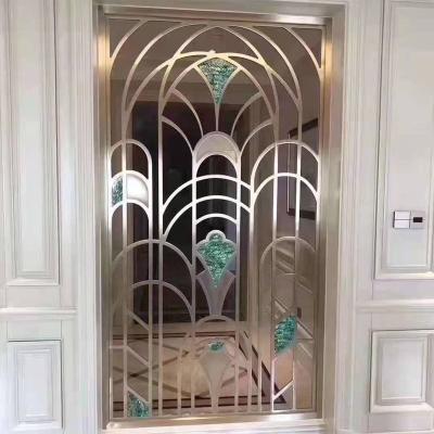 China Minimalist Decorative Stainless Steel Screen Panels Partition Screen Panel Metal Room Divider For Living Rooms for sale