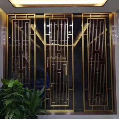 China Minimalist Metal Partition Wall For Living Rooms Decorative Stainless Steel Screen Panels Partition Screen Panel for sale