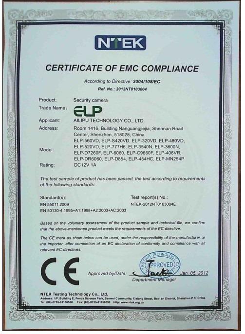 CE - Shenzhen Ailipu Technology Co., Ltd.