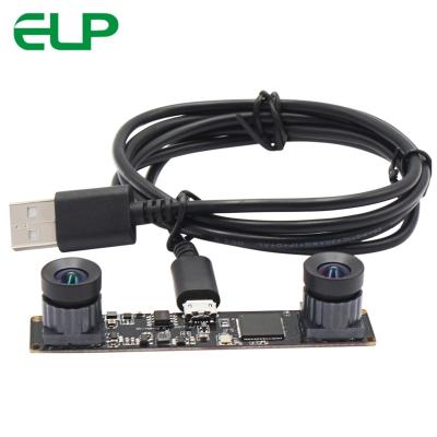 China ELP 2MP 1080P Full HD No Distortion Dual Lens USB Camera With Camera With Aptina AR0330 Sensor 86X23mm for sale