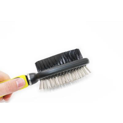 China Sustainable Double Sided Hair Remover Brush Grooming Dog Brush for sale