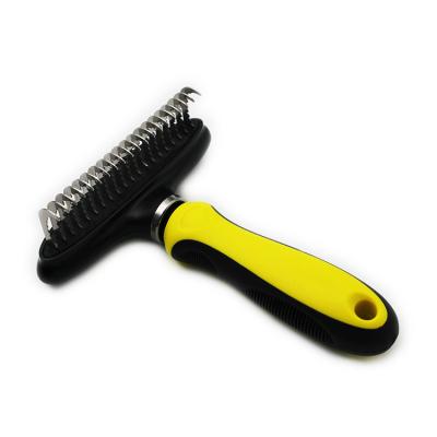 China Professional Pet Grooming Brush Stainless Steel Viable Dog Hair Bent Cutter Head Dog Comb for sale