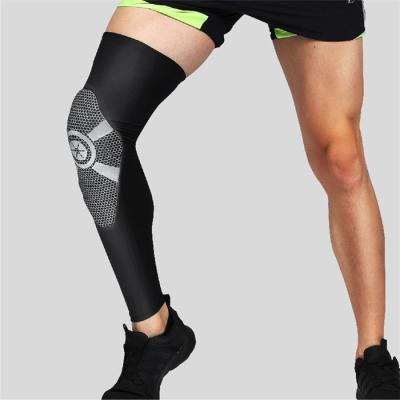 China New Arrival Breathable Adjustable Elasticity Reinforce Long Calf Support Adjustable Breathable Basketball Knee Sleeve Pads for sale