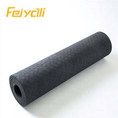 China Feiyali Absorbent Band Fitness Eco-Friendly Thick Yoga Sweat Mat Exercise Mat With Carrying Strap For Yoga Pilates for sale