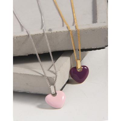 China FASHIONABLE Love Heart Pendant Personalized Clavicle Chain Gold Plated 925 Sterling Silver Necklaces Women for sale